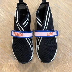 Fendi Womens Knit Sneakers